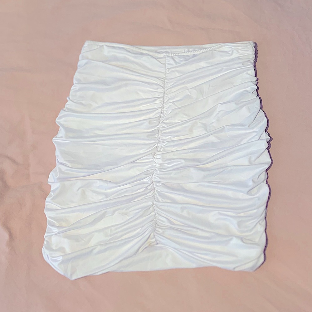White mini skirt